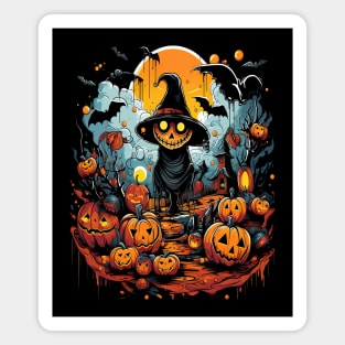 Halloween Pumpkin Scarecrow Magnet